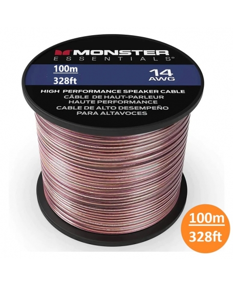 Monster 14 AWG Speaker Wire Copper Cable Spool 100Meter (328FT)