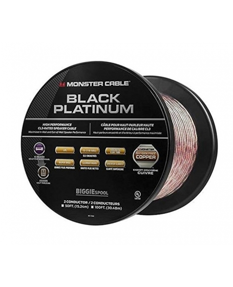 Monster 12 AWG Black Platinum XP Clear Jacket Speaker Cable 30Meter (100FT)
