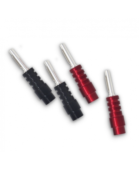 Chord Ohmic Banana Short Crimp Black / Red ABS Cap (Set of 4)