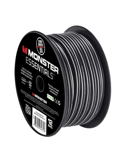 Monster Essentials 12 AWG Speaker Wire Copper Cable Spool 30Meter (100FT)