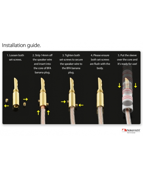 Nakamichi Excel Series 24k Gold Plated BFA Banana Plug (4 Pcs)