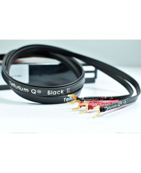 Tellurium Q Black II Speaker Cable 2.5m x 2 with Spade Plugs Made in Britain