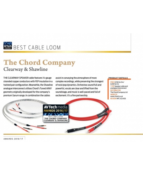 Chord Shawline Analogue Subwoofer Cable 3Meter