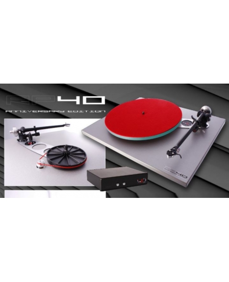 Rega RP40 40th Anniversary Turntable With TT-PSU, silicon drive belt and Elys40 cartridge