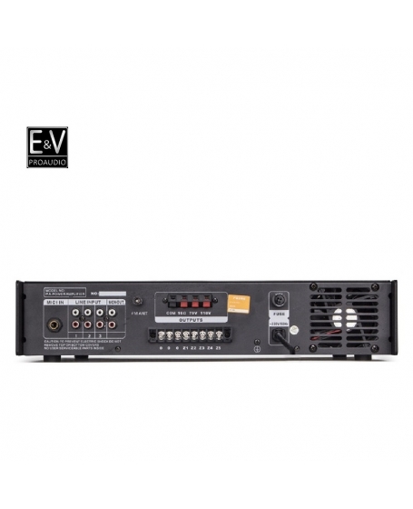 E&V MP-VCM120 5 Zone 120W PA Amplifier with USB, Bluetooth & Microphone