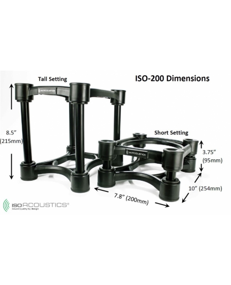 IsoAcoustics ISO-200 Isolation Speaker Stand (Pair)