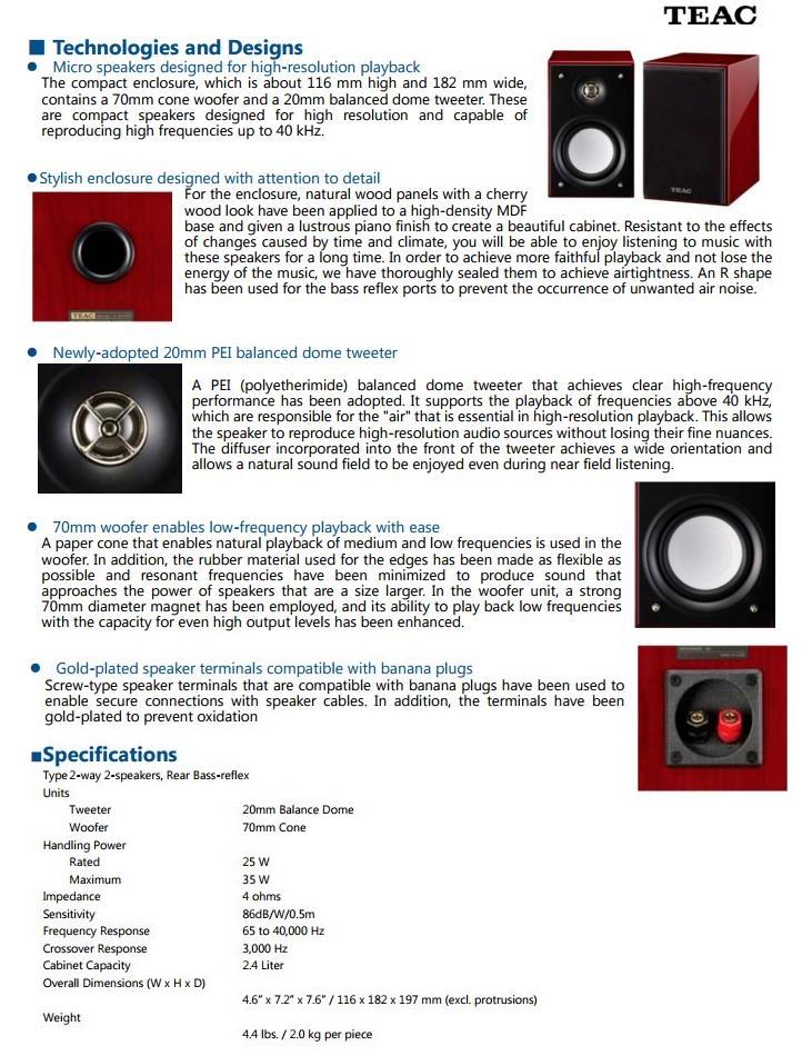 Teac Ls 101hr Bookshelf Speaker Du