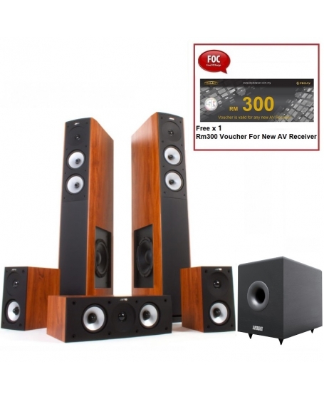 Jamo S626HCS + Earthquake SUB-80X 5.1 Speaker Package
