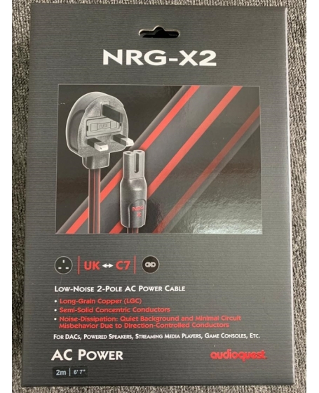 Audioquest NRG-X2 UK to C7 Power Cable 2Meter TOOS