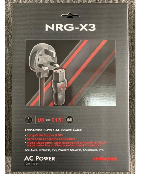 Audioquest NRG-X3 UK to C13 Power Cable 2Meter