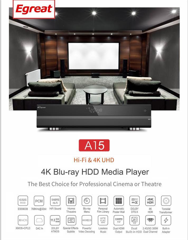 Egreat A15 Hifi Bluray Media Player