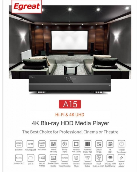Egreat A15 Hifi Blu-ray Media Player