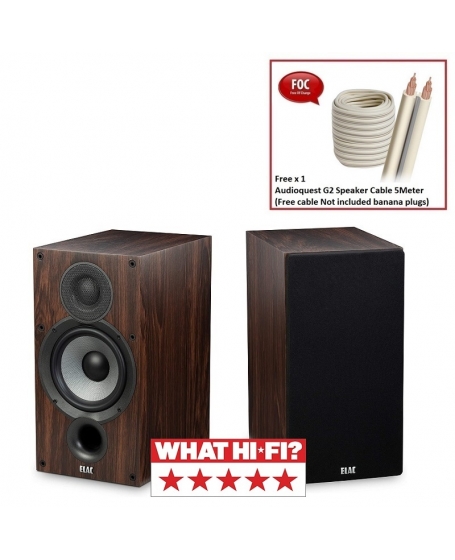 ELAC Debut 2.0 B6.2 Bookshelf Speaker (Walnut)