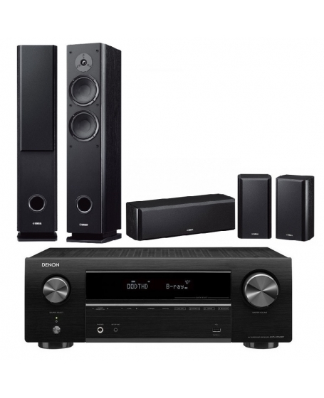 Denon AVR-X550BT + Yamaha NS-F160 + NS-P160 5.0 Home Theatre Package