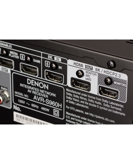 Denon AVR-S960H​ 7.2Ch 8K Atmos Network AV Receiver