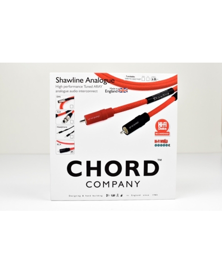 Chord Shawline Analogue RCA Interconnect Turntable 1.2 Meter (With Fly Lead) Made In England