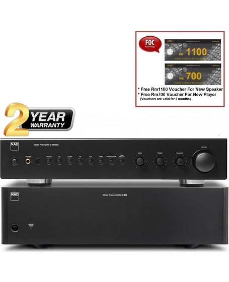 NAD C 165BEE + NAD C 298 Pre and Power Amplifier Package