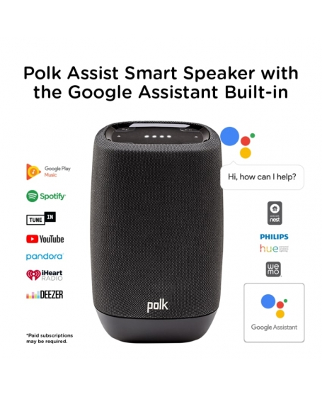 Polk Assist Smart Speaker with the Google Assistant Built-In ( DU )