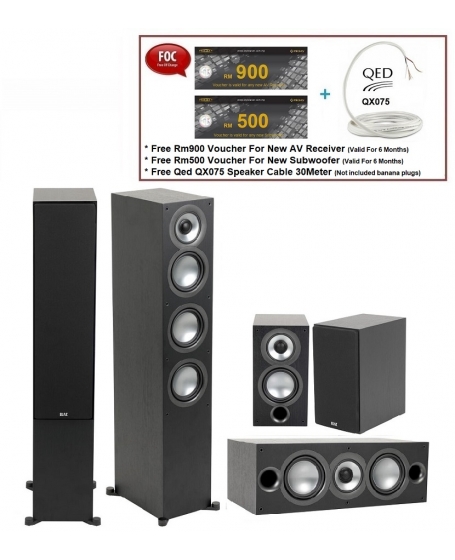 ELAC Uni-Fi 2.0 UF52 + Uni-Fi 2.0 UC52 + Uni-Fi 2.0 UB52 Speaker Package