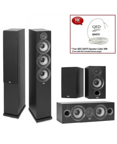 ELAC Debut 2.0 F6.2 + Debut 2.0 C5.2 + Debut 2.0 B5.2 Speaker Package TOOS