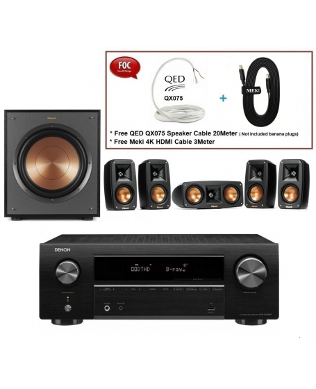 Denon AVR-X550BT+ Klipsch Reference Theater Pack 5.1Ch Home Theatre Package