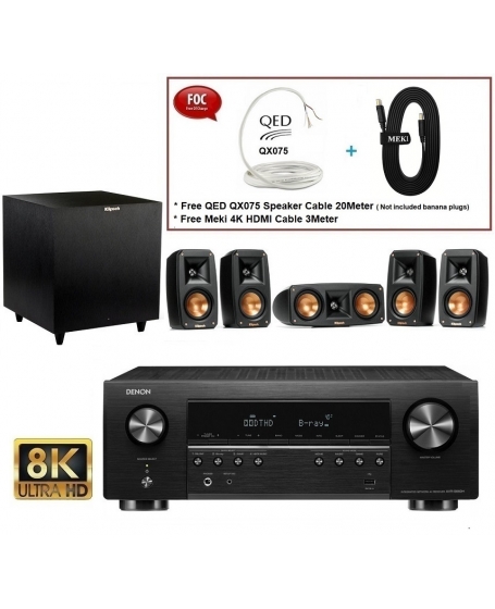 Denon AVR-S660H+Klipsch Reference Theater Pack 5.1Ch Home Theatre Package TOOS
