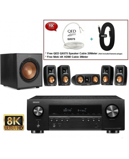 Denon AVR SH+Klipsch Reference Theater Pack 5.1Ch Home Theatre