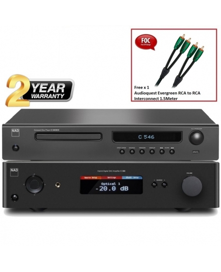 NAD C 368 Hybrid Digital DAC Amp + NAD C 546BEE CD Player with USB