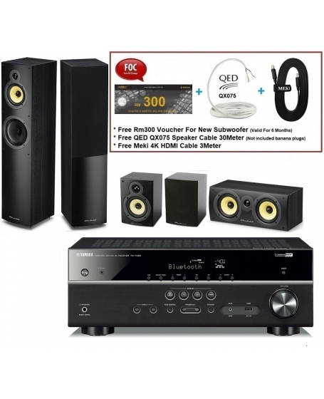 Yamaha RX-V385+Wharfedale Crystal 4 5.0 Home Theatre Package
