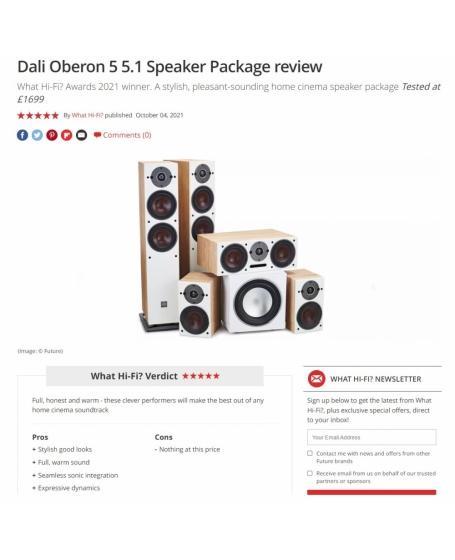 Dali Oberon 5+Oberon 1+Oberon Vokal+Sub E-9F 5.1 Speaker Package