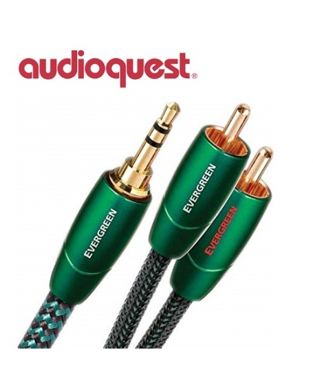 Audioquest Evergreen 3.5mm to RCA Interconnects 1.5Meter (Opened Box New)