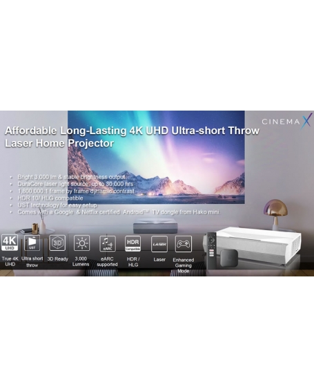 Optoma CinemaX D2+ Ultra Short Throw 4K Laser Projector TOOS