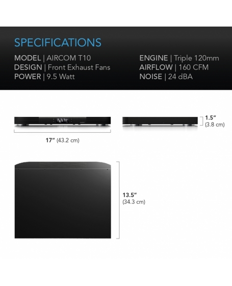 AC Infinity Aircom T10 Receiver and AV Component Cooling Fan System Front Exhaust 17