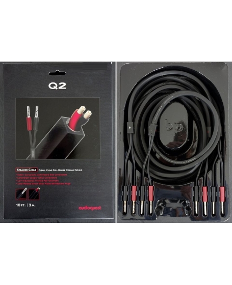 Audioquest Q2 Speaker Cable 3m x 2 With Banana Plugs