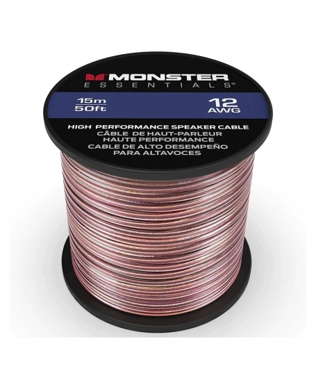 Monster 12 AWG Speaker Wire Copper Cable Spool 15Meter (50FT)