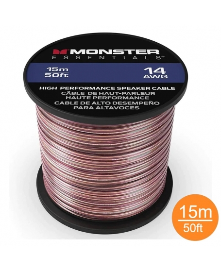 Monster 14 AWG Speaker Wire Copper Cable Spool 15Meter (50FT)