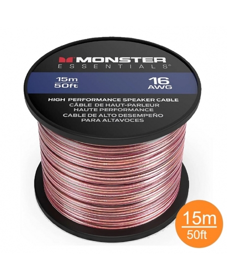 Monster 16 AWG Speaker Wire Copper Cable Spool 15Meter (50FT)