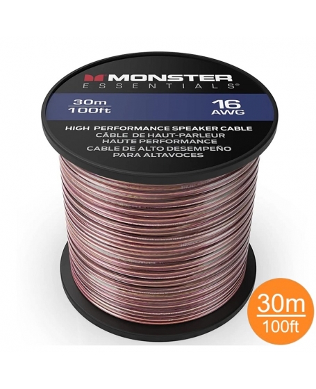 Monster 16 AWG Speaker Wire Copper Cable Spool 30Meter (100FT)