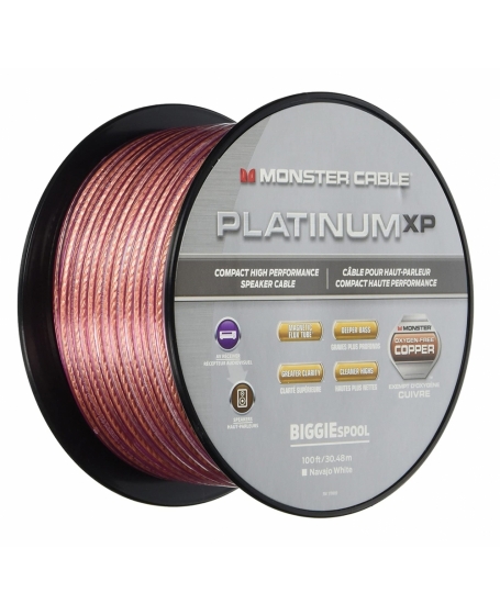 Monster 16 AWG Platinum XP Clear Jacket Speaker Cable (100feet/30.48M)