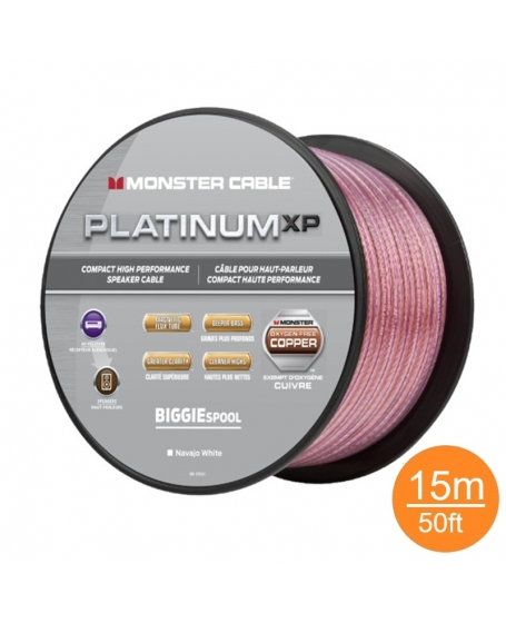 Monster 16 AWG Platinum XP Clear Jacket Speaker Cable (50feet/15M)