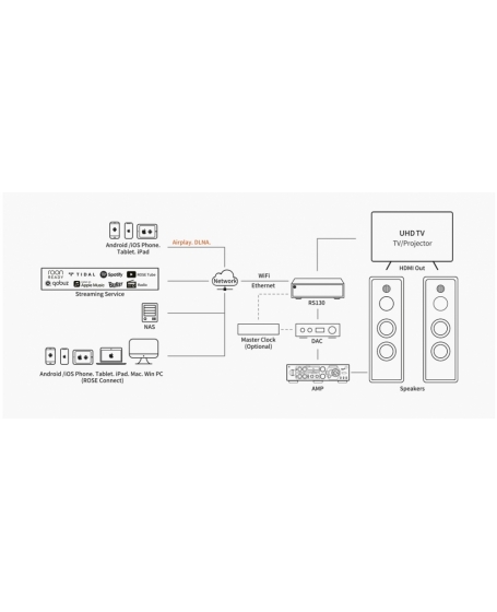 Hifi ROSE RS130 Network Streamer Made In Korea TOOS