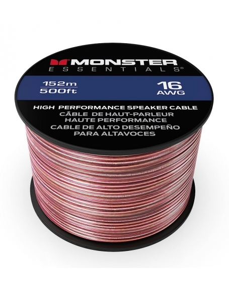 Monster 16 AWG Speaker Wire Copper Cable Spool 150Meter ( 500FT )