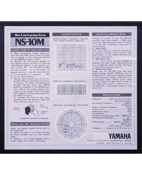 Yamaha NS10M Monitor Speaker ( PL )