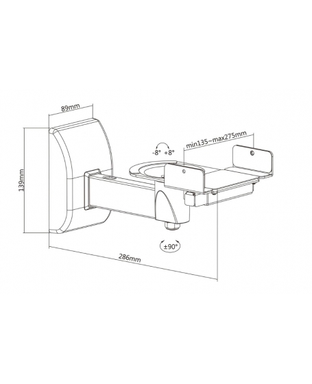 Brateck SB-51 Side Clamping Bookshelf Speaker Mounting Bracket (Pair)