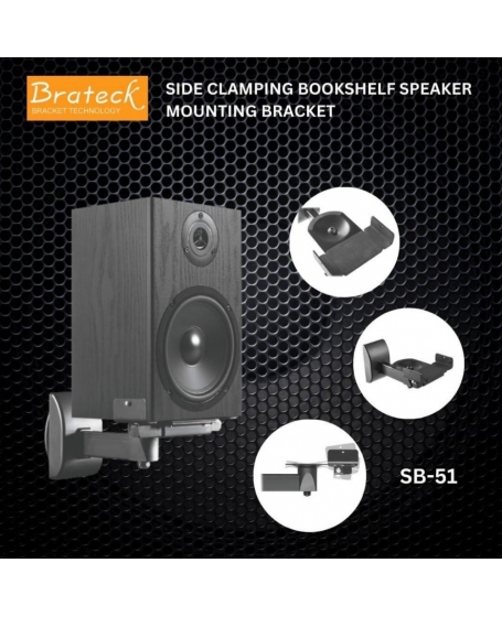 Brateck SB-51 Side Clamping Bookshelf Speaker Mounting Bracket (Pair)