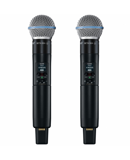 Shure SLXD24D/B58 Dual Wireless System with 2 SLXD2/B58 Beta Microphone