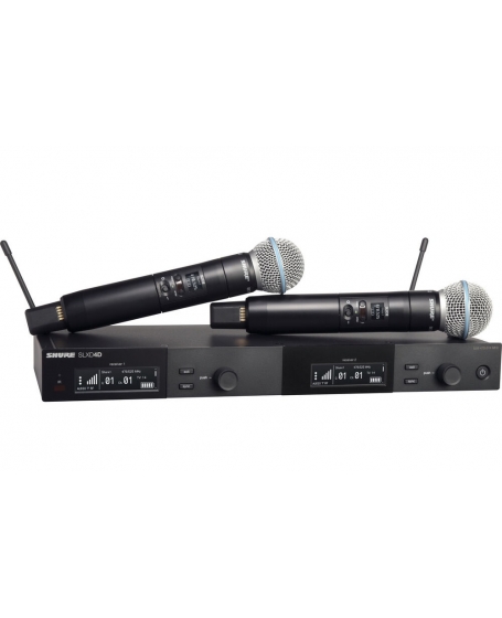 Shure SLXD24D/B58 Dual Wireless System with 2 SLXD2/B58 Beta Microphone