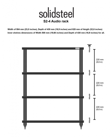 Solidsteel S2-4 Hi-Fi Rack Made In Italy