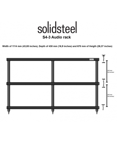 Solidsteel S4-3 Hi-Fi Audio & TV Rack Made In Italy