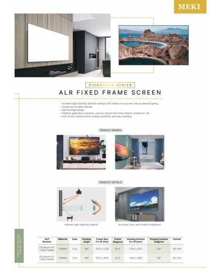 Meki 100” ALR Fixed Frame Screen (16:9)